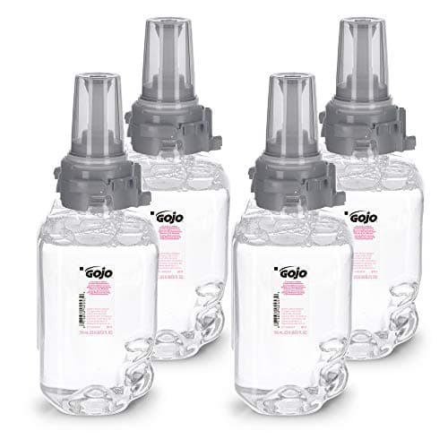 Image of GOJO ADX-7 Clear & Mild Foam Handwash, EcoLogo Certified, 700 mL Hand Soap Refill for ADX-7 Push-Style Dispenser (Pack of 4) - 8711-04