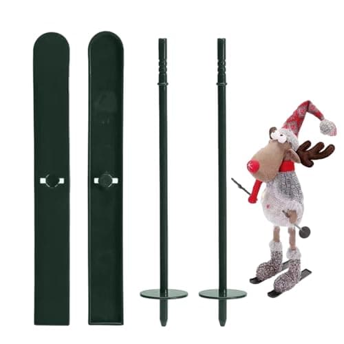 Image of Mini Snow Ski - Wooden Christmas Ski Decoration in Detailed Designs, Sporty Winter Table Presentation Ideas, Charming Seasonal Mini Scene Styling Concepts, Creative Christmas Ornament-A