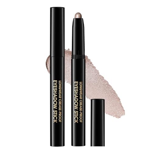 Image of Eye Brightener for Mature Women, Waterproof Shimmer Glitter Eyeshadow Stick Pearl Finish, Quick Eye Lift Effect, Eyeshadow & Eyeliner Blendable Eye Make-up, Creamy Eye Shadow Sticks (#9 CHAMPAGNE)
