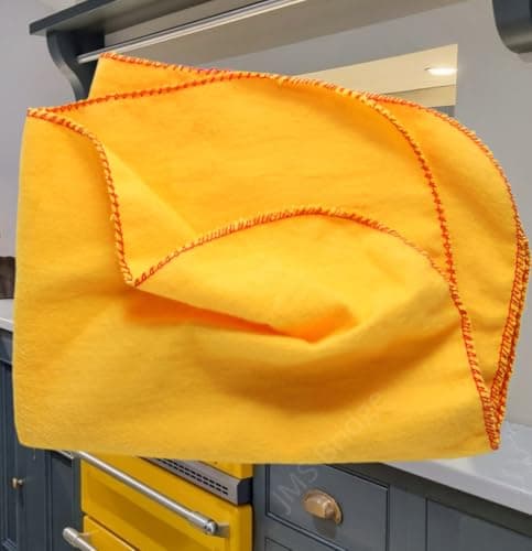 Image of JMS Bridge Yellow Dusters 100% Cotton, Pack of 24, Cleaning Cloths, 25 x 27 cm, Premium Quality, Washable & Reusable Multi-Purpose Cloths for Kitchen, Dusting & Heavy-Duty Polishing
