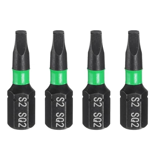 Image of sourcing map 4pcs SQ2 Square Screwdriver Bit 1/4" Hex Shank 25mm/1" Length Magnetic 4 Point Head Hex Bits S2 Steel Screw Driver Bit Industrial Grade Electric Drill Bits