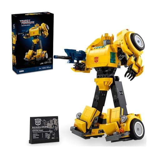 Image of Icons Transformers Bumblebee Action Figure Building Set – Collectible Robot Model Kit for Adults to Build – Converts to Vehicle Mode – Displayable Transformers Gift for Men Women