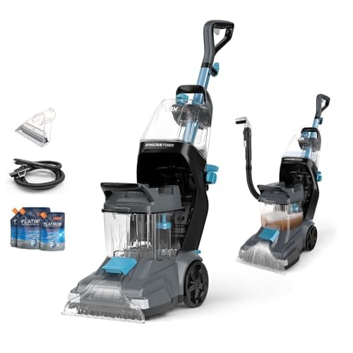 Image of Vax SpinScrub Power Carpet Cleaner Machine, Rug, Upholstery, Car, Stair Upright Shampooer Washer. Handheld Spot Cleaning, Wash Tool, Additional Solution, 1200W, Grey/Cyan, CDCW-SSXD
