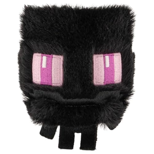 Image of TY Ender Dragon Bouncer Plush – Cube Stuffed Toy | Soft Black Pixel-Style Plush with Embroidered Purple Eyes – Fun Collectible Gamer Gift for Kids
