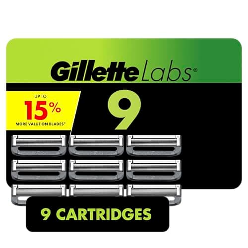 Image of Gillette Labs Razor Refills, Compatible with Gillette and Heated Shaver GilletteLabs, 9 Spare