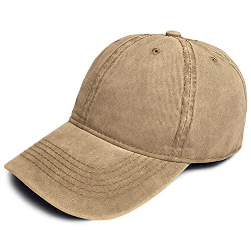Image of TOSKATOK® Mens Boys Cotton Classic Adjustable Stonewash Peaked Baseball Cap Hat-3