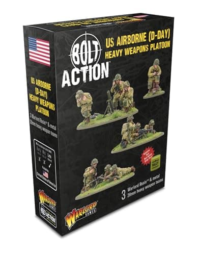 Image of Warlord Games US Airborne (D-Day) Heavy Weapons Platoon 28mm Scale Miniatures for Bolt Action Highly Detailed World War 2 Miniatures