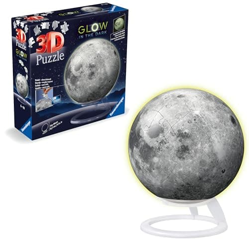 Image of Ravensburger Glow in The Dark Moon - 3D Puzzles for Kids Age 6 Years Up - 72 Pieces - No Glue Required