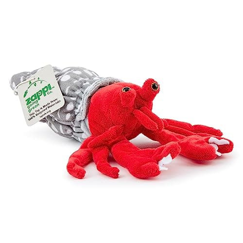 Image of Zappi Co Ultra Soft Hermit Crab Plush Toy (20cm Width) - 100% Recycled, Eco-Friendly, Newborn Gift, Realistic Lifelike