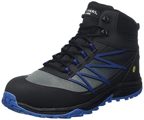 Image of Skechers Men's Puxal Firmle Boots, Black Blue Textile/Synthetic/Leather, 9 UK