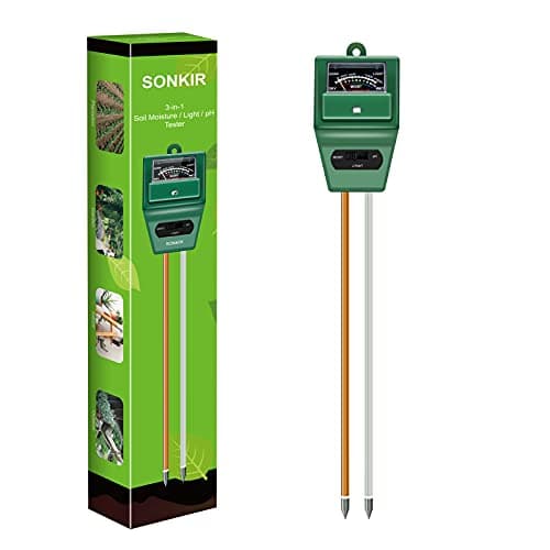Image of Sonkir Soil pH Meter, MS02 3-in-1 Soil Moisture/Light/pH Tester Gardening Tool Kits for Plant Care, Great for Garden, Lawn, Farm, Indoor & Outdoor Use (Green)