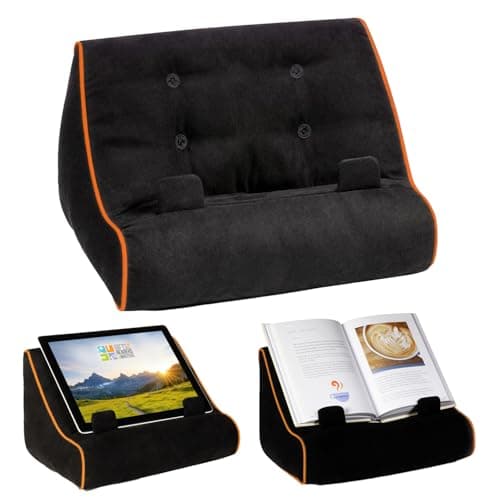 Image of Gifts for Readers & Writers Tablet & Book Stand, Soft Reading Pillow, Book Holder with Pockets for Storage, Suitable for eReader/iPad/Kindle or Galaxy devices