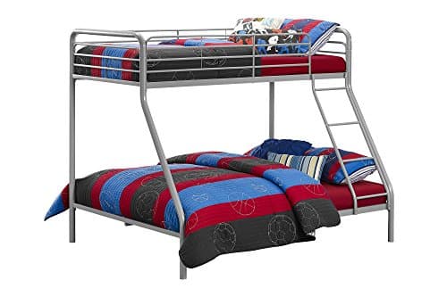 Image of DHP Furniture Bunk Bed Silver/Grey Single Over Double