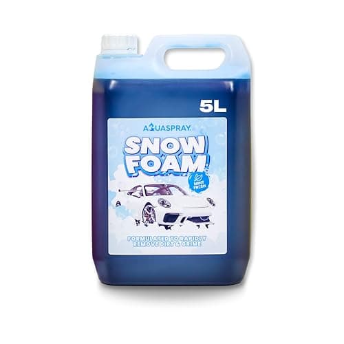 Image of Equip2clean Aquaspray Snow Foam Car Shampoo For Pressure Washer 5L Litres Concentrated Thick Foam Car Soap & Detergent | Safe Auto Car Wash For All Exterior Types | Removes Dirt Wax Grime