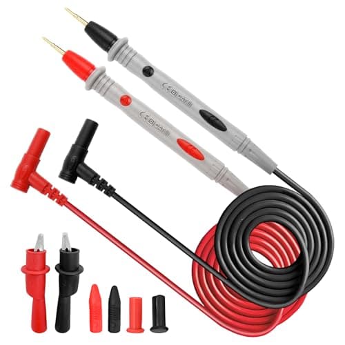 Image of Multimeter Leads Kit, CAT III 1000V CAT IV 600V 20A Silicone Test Leads with Alligator Clips Test Probe Replaceable Compatible with Digital Multimeters Clamp Meters Electric Tester