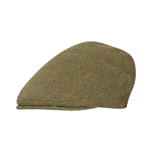 Image of WALKER AND HAWKES - Green Sage Premium Derby Tweed Teflon Lining Cambridge Flat Cap Unisex - Dark Sage - S (57cm)