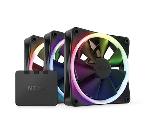 Image of NZXT F120 RGB Fans - RF-R12TF-B1 - Advanced RGB Lighting Customization - Whisper Quiet Cooling - Triple (RGB Fan & Controller INCLUDED) - 120mm Fan - Black
