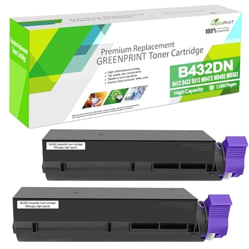 Image of 2 Packs 45807106 Compatible Toner Cartridges B412 B432 B512 MB472 MB492 MB562 Black 7000 Pages High Capacity for OKI Okidata Printer B412DN B432DN B512DN MB472W MB472DNW MB492DN MB562W MB562DNW