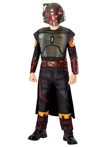Image of Rubies Official Star Wars Book of Boba Fett - Boba Fett Deluxe Child Costume, Kids Fancy Dress, Age 5-6 Years Halloween Halloween
