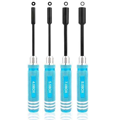 Image of GDOOL RC Hex Nut Driver Set Repair Tool Kit 4.0/5.5/7.0/8.0mm Hexagonal Head Nut Socket Wrench Screwdrivers for Hobby RC Quadcopter Helicopter FPV Drone Car Airplane(Blue)