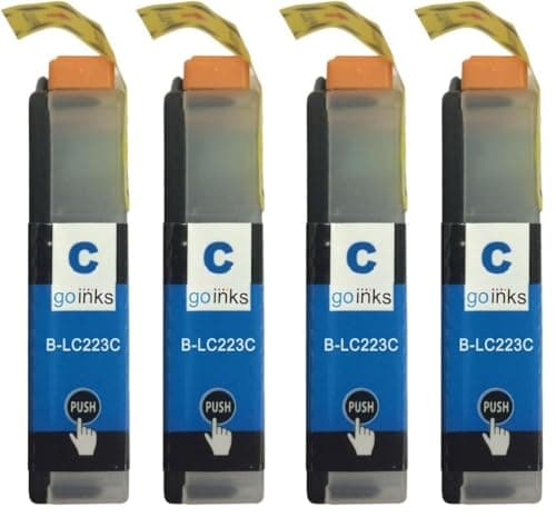 Image of Go Inks 2 Cyan Ink Cartridges to replace Brother LC223C Compatible/non-OEM for Brother DCP and MFC Printers (Pack of 2)