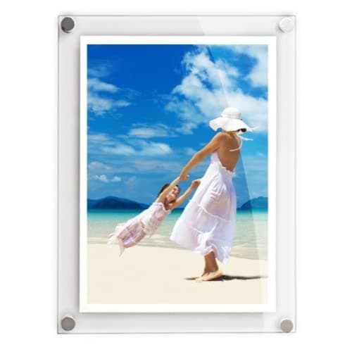 Image of Get Acrylic Photo Frames - A4 Modern Wall Mounted Acrylic Photo Frame (27cm x 35.8cm) Stylish Frameless Picture Display Either Landscape Or Portrait