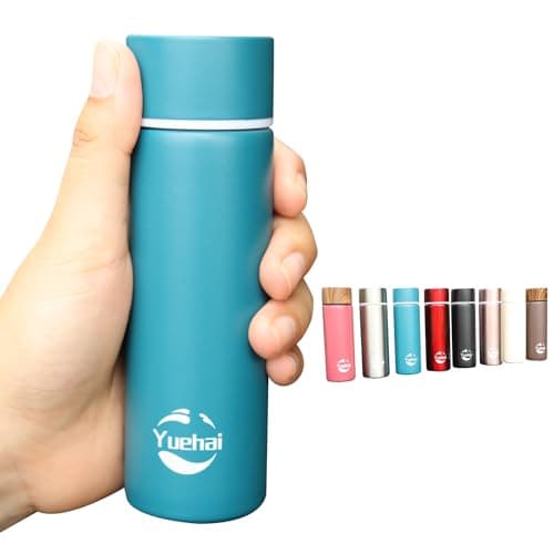 Image of Stainless Steel Water Bottle, Mini Flask 150ML,Coffee Vacuum Small Flasks Small Capacity Portable Travel Drink Water Bottle Insulated Cup (Matte Blue)