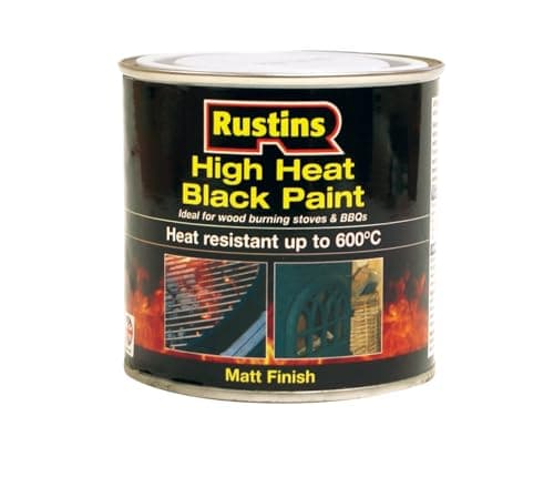 Image of RUSTINS HRBL250 High Heat Paint, Black, 250 ml