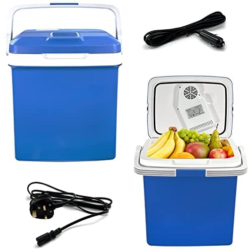 Image of Crystals Thermoelectric 24L/26L 240V AC & 12V DC Electric Cool Box, Heating and Cooling Functions, Portable Travel Cooler Box Camping Car Mini Fridge (26L Cooler & Warmer)