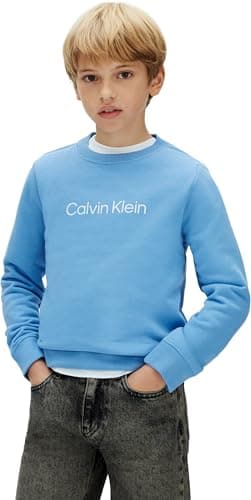 Image of Calvin Klein Unisex Kids Inst. Logo Regular Cn LV1CKSJB36 Other Sweatshirts, BLUE (Provence 16-4032 Tcx), 6 Years