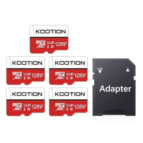 Image of KOOTION 5-Pack 128GB Micro SD Card Class 10 Micro-SDXC Memory Card UHS-I, High Speed Flash TF Card for Security Camera/Smartphone/Drone/Dash Cam/Tablet/PC, C10, U1, 128GB 5Pack