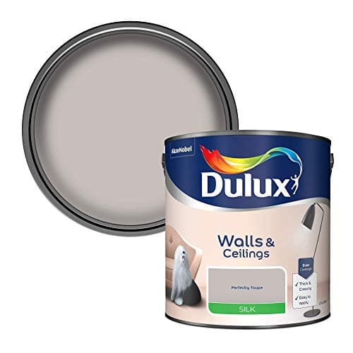 Image of Dulux Silk Emulsion Paint For Walls And Ceilings - Perfectly Taupe 2.5 Litres