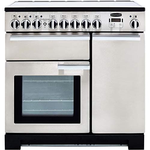 Image of Rangemaster Professional Deluxe 90cm Electric Range Cooker with Induction Hob - Stainless Steel