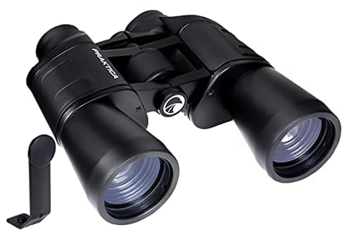 Image of Praktica Falcon 12x50mm Porro Prism Field Black Binoculars & Tripod Mount Adapter - Multi Coated Lenses, Sturdy Construction, Aluminium Chassis, Bird Watching, Sailing, Hiking, Sightseeing, Astronomy