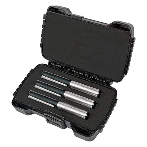Image of Trend Professional Worktop Router Cutter Set, 1/2 Inch Shank, 12.7mm Cut Diameter & 50mm Cut Length, Tungsten Carbide Tipped, 3 Pack in Case, KFP/1, Black