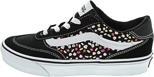 Image of Vans Women's Brooklyn Ls Sneaker, Suede Canvas Black Floral, 3.5 UK