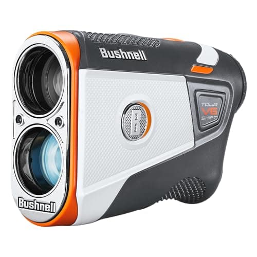 Image of Bushnell Golf Tour V6 Shift Laser Rangefinder with Slope Offset, 1300 Yard Range, Flag Lock Vibration, Magnetic Cart Holder, 6X Magnification, Waterproof, Legal for