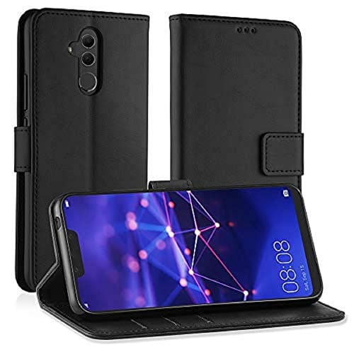 Image of Simpeak Case Compatible with Huawei Mate 20 Lite, Leather Flip Wallet Case Cover Replacement for Huawei Mate 20 Lite, Black