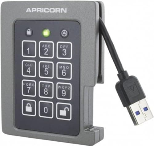 Image of Apricorn Aegis Padlock 2 TB SSD 256-Bit, FIPS 140-2 Level 2 Validated Ruggedized USB 3.0 Encrypted External Portable Drive (ASSD-3PL256-2TBF)