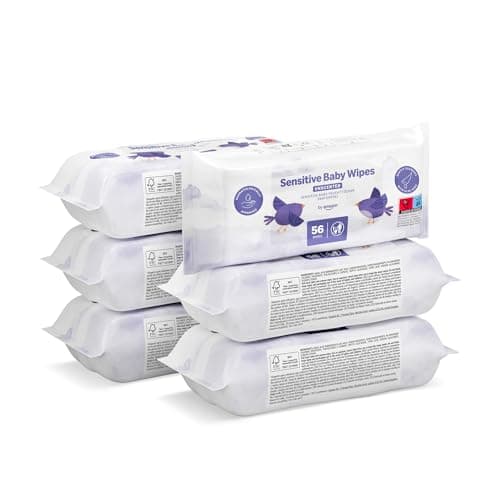 Image of by Amazon Sensitive Baby Wipes 336 Wipes, Unscented, 6 Pack of 56, (Previously a Mama Bear brand, same product)