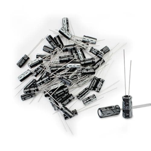 Image of Innfeeltech 50 Pcs Electrolytic Capacitor 100uF 25V Aluminum Radial Electrolytic Capacitors