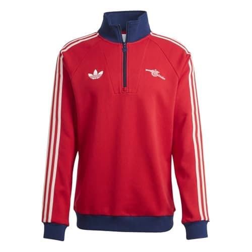 Image of adidas Mens Arsenal Originals Half Zip Jumper Long Sleeve Red/White S