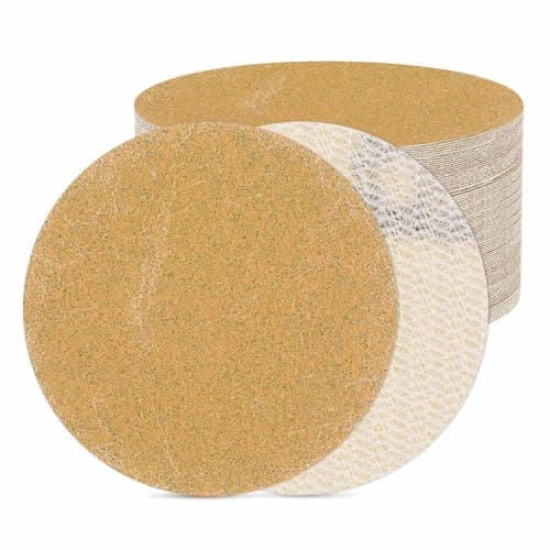 Image of DTGN 25 mm 180 Grit Hook and Loop Sanding Disc - 100 Pcs - Good for Wood Metal Stone Walls- Aluminum Oxide Abrasive Hook and Loop Sandpaper Orbital Sander Pads, Yellow