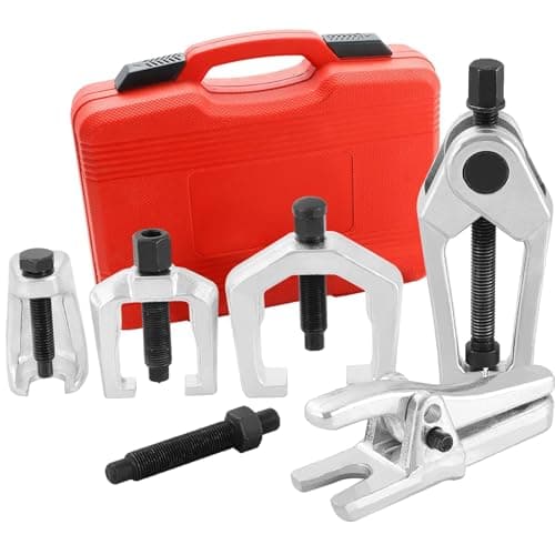 Image of DASBET 5PCS Ball Joint Separator Front End Service Tool Kit 5-in-1 Pitman Arm Puller Tie Rod End Removal Tool Set for Front End Service Splitter Removal Kit