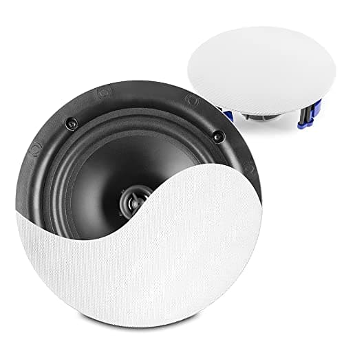 Image of Power Dynamics PD NCBT5 Wireless Bluetooth Ceiling Speaker System, 5.25" Pair, Active Built-In Amplifier, Bluetooth 5.0, Easy Lighting Circuit Retrofit, Magnetic Grilles, 40W RMS, Line-In, White