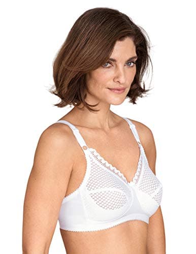 Image of Miss Mary of Sweden Cotton Dots Womens Non-Wired Supportive Bra with Pattern 40D White
