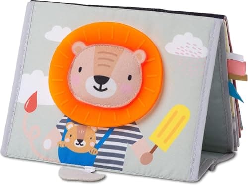 Image of Taf Toys Savannah Tummy-time Newborn Baby Book. Double-sided Sensory Pages Includes Baby Safe Mirror, High Contrast Pictures, Crinkle Textures & Baby Teether. Gift Suitable for Boy & Girls from Birth
