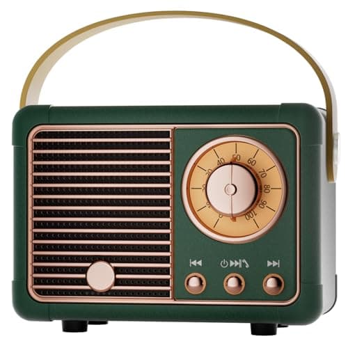 Image of Caulikine Retro Bluetooth Speaker Gifts for Men Vintage Portable Speaker Retro Decor Birthday for Women Her Him Girls Teenage Boy Friends Old Fashioned Style Small for Home Decor(Green)