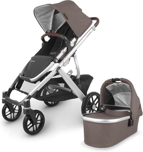Image of UPPAbaby Vista V2 Pushchair – Theo – All in One, Convertible Baby Stroller, Includes Carry Cot & Toddler Seat, Pushchair Accessories, One Step Fold, Suitable from Baby to Toddler