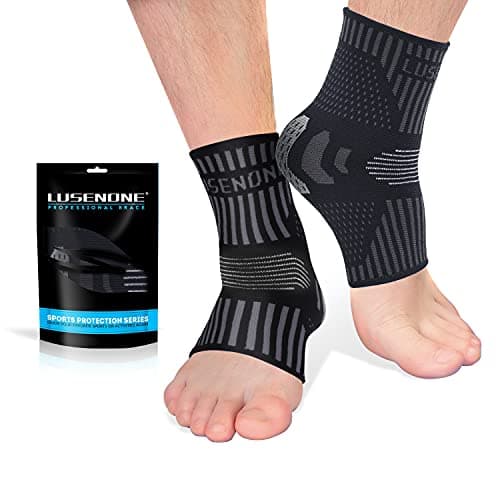 Image of Professional Ankle Support Brace 2 Pack, Breathable Plantar Fasciitis Socks, Anti-Slip Ankle Compression Sleeve Socks for Joint Pain, Ligament Damage, Sprained Ankle, Achilles Tendonitis, Sports